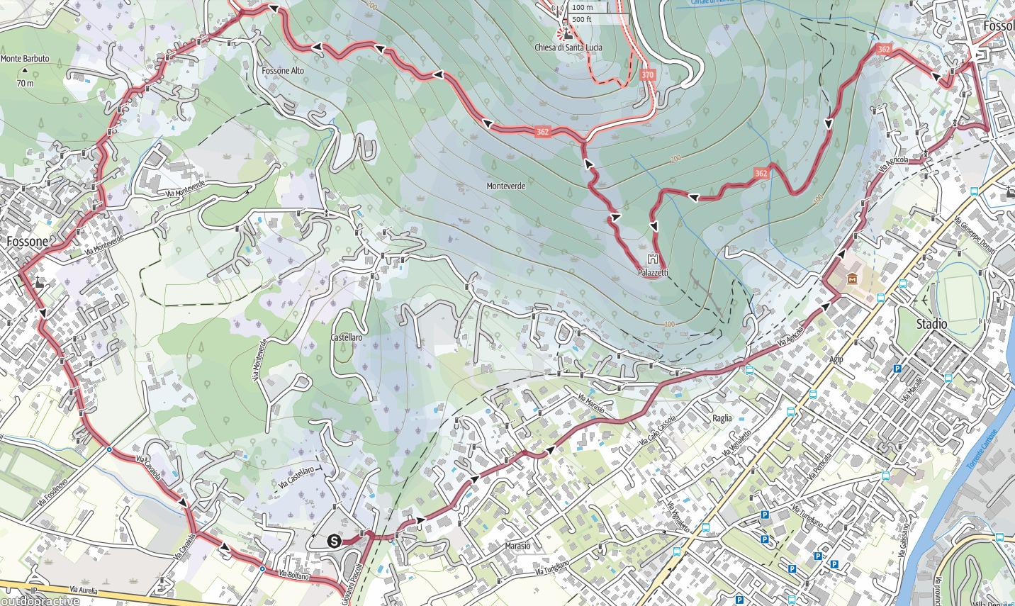 Mappa percorso Aronte OPEN - Anffas Massa Carrara